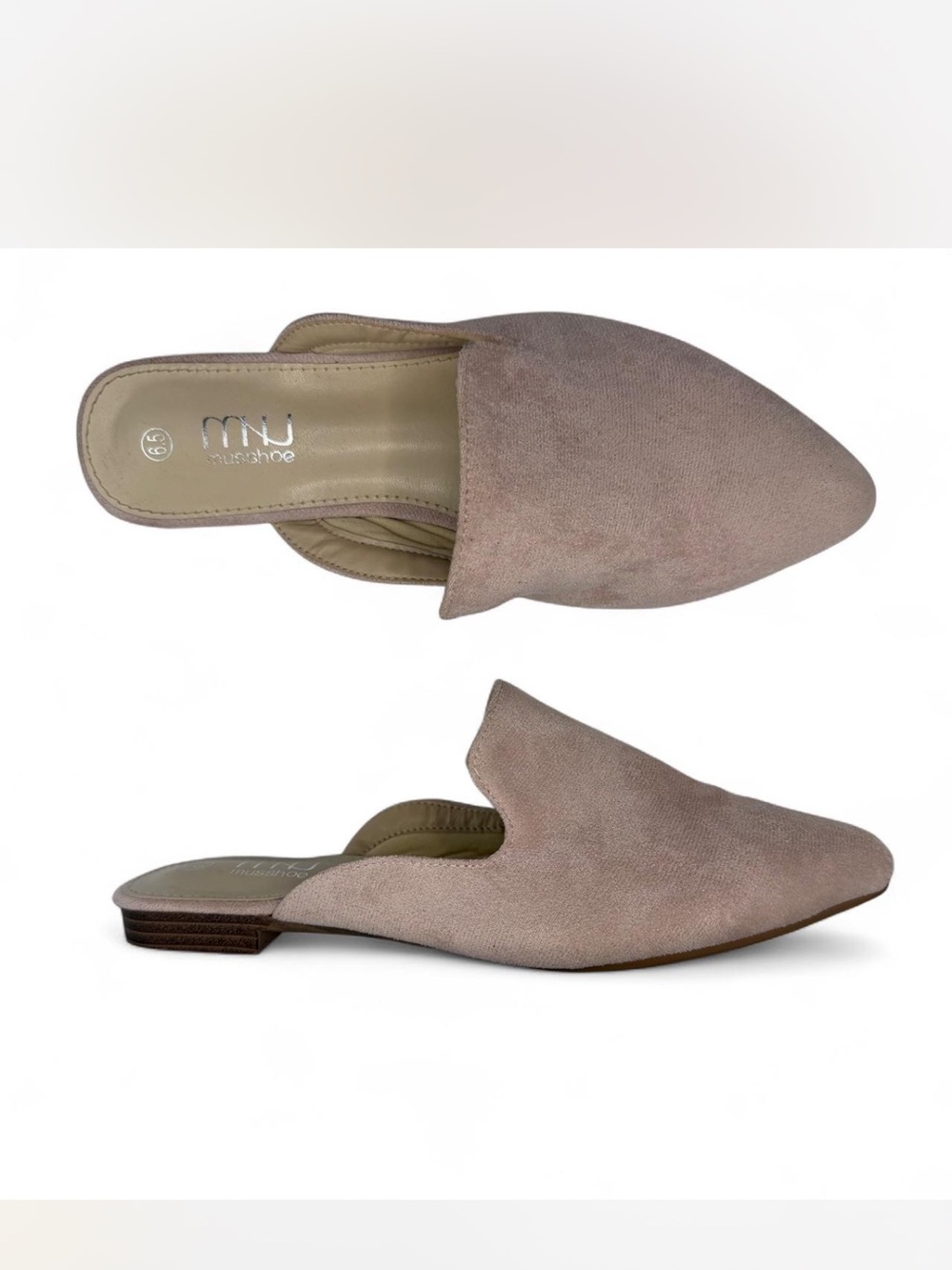 Musshoe women’s pointed toe suede mule shoes